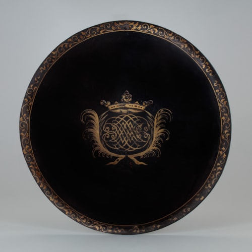 A Lacquered Shield with a European Coat of Arms
